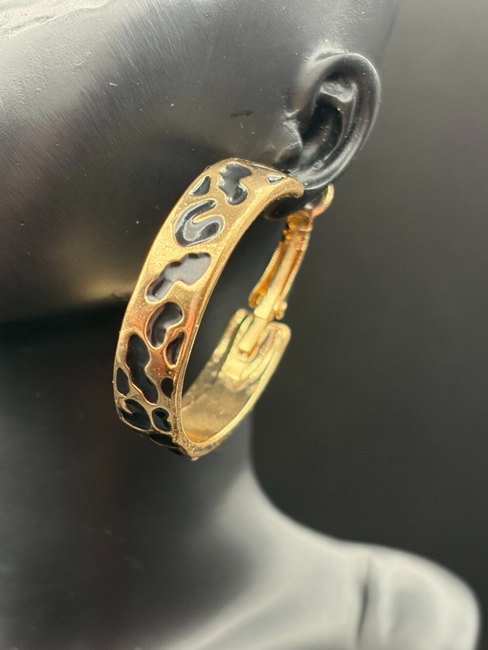 Leopard Print Hoop Earrings